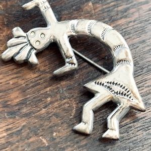 Native American Kachina Sterling Silver Pin Brooch